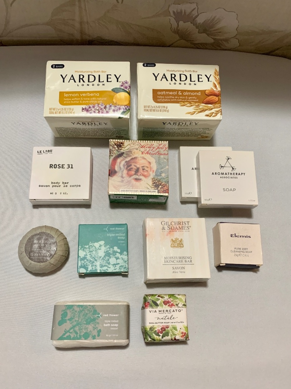 Varied Assortment 12 Soaps - Yardley, Red Flower, Gilchrist, Milton Brown, etc